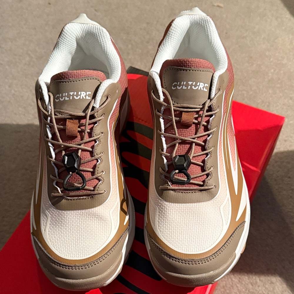 Men's Brown and White Culture Sneakers